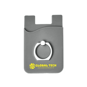Silicone Card Holder with Metal Ring Phone Stand