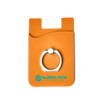 Silicone Card Holder with Metal Ring Phone Stand